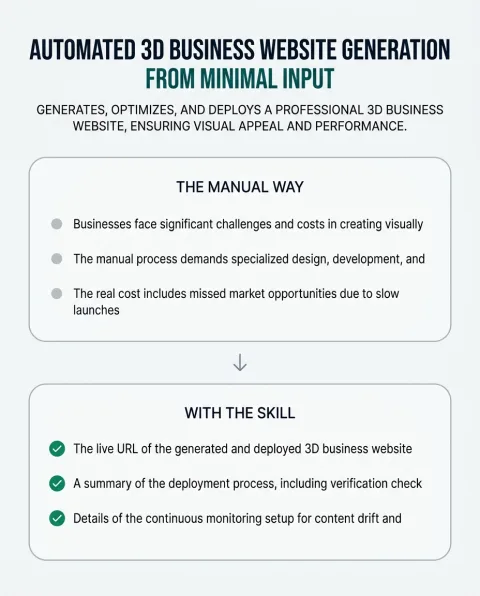 The difference between doing this work by hand and running Automated 3D Business Website Generation