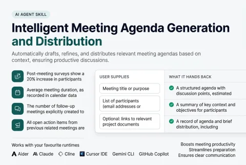 Intelligent Meeting Agenda Generation and Distribution: what the skill does and the runtimes it works with